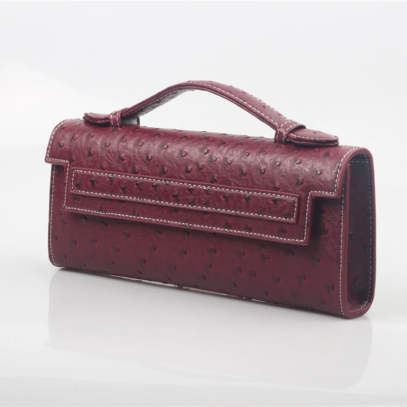 Dubai New Women Ostrich Pattern Handbags 2026 Fashion PU Leather Embossed Portable Clutch Bag Ladies Evening Party Bag