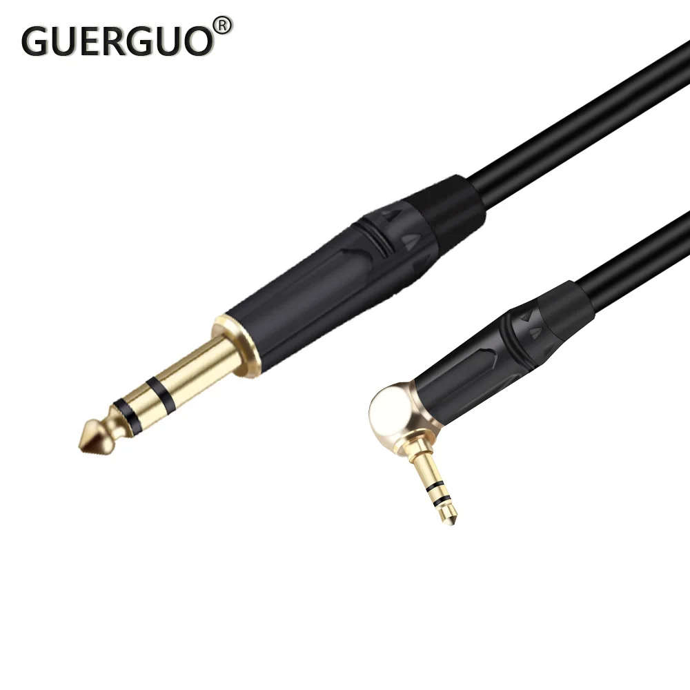 

Balanced 6.35mm to 3.5mm Right Angle Male Gold Platd 3Poles Stereo Plug Soldering 3Pins DIY Headphone Jack Black&Red