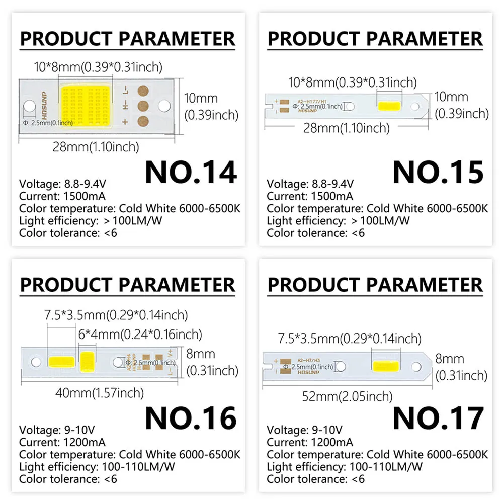 2 pz Led faro Auto CSP CHIP 8.8-9.4V 9-10V faro H4 H7 H1 H3 bianco freddo 6000-6500K 1200mA 1500mA Auto fendinebbia lampadina a LED