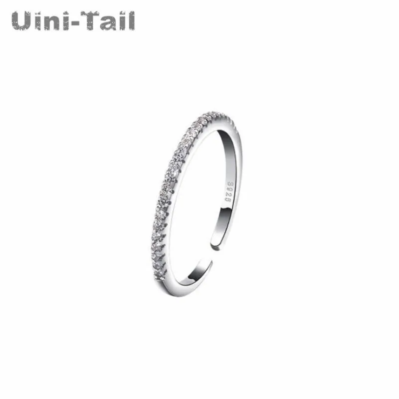 UiniTail-Bague Micro-Incrustée en Argent Tibétain, Simple, Tempérament, Rangée Unique, Mode Coréenne, Petit et Exquis, JZspall, Nouvelle Liste, 925