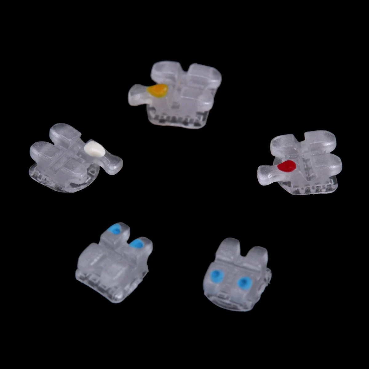 20 teile/schachtel AZDENT Dental Klammern Kieferorthopädische Keramik Zahnspangen Mesh Basis Roth MBT Slot 0,022/0,018 Haken 3 4 5 zahnmedizin Werkzeuge – Detail 3