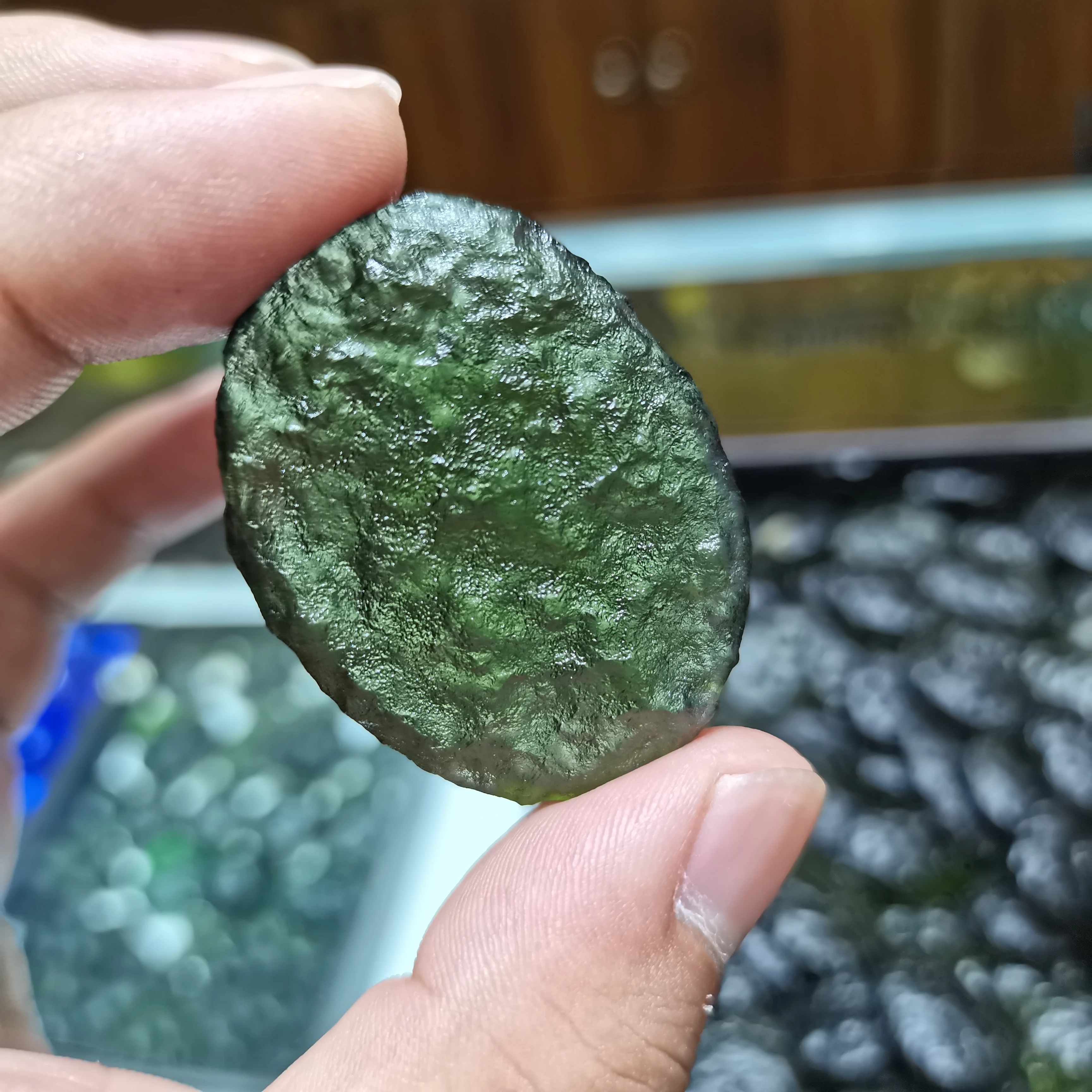 

6-40g green Moldavite Czech Natural Meteorite Impact Glass Natural Rough Stone Crystal Energy Stone 1pc