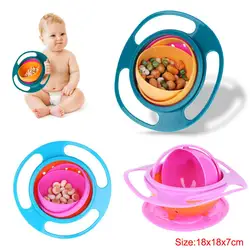 Newborn Baby Bowl Universal Gyro Bowl Practical Design Children 360 Degrees Rotate Balance Gyro Umbrella Bowl Spill-Proof Bowl
