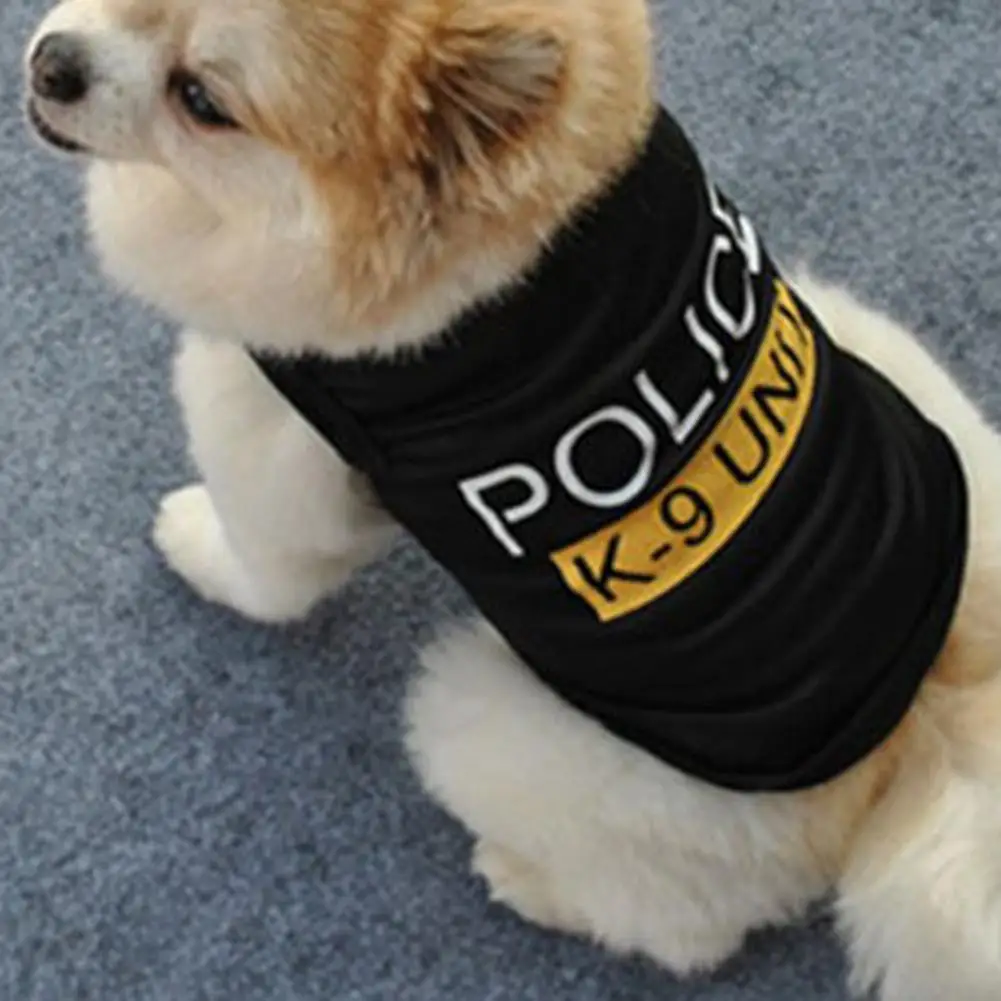 Police Suit Cosplay Dog Clothes Pet Dog Vest Dog Clothes Polyester Soft Breathable Comfortable Stylish Casual Style Dog Clothing