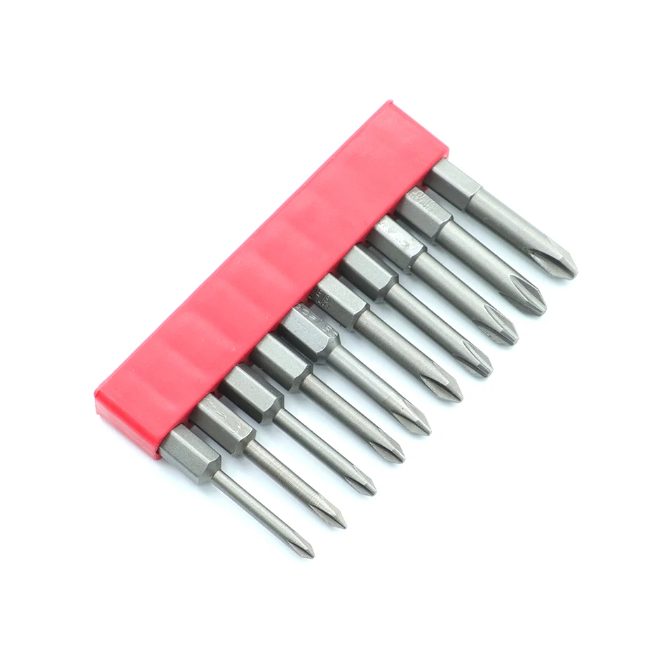 10 pezzi Set 50mm S2 acciaio 1/4 codolo esagonale punte per cacciavite a croce cacciavite elettrico utensili a mano cacciavite magnetico punta da trapano