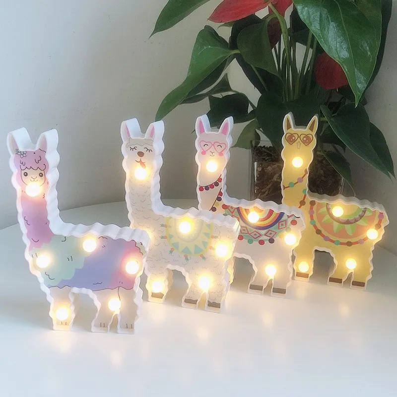 Llama Decor Toys for Kids Wall Decoration Night Lamp for Pregnant Woman, Kids, Baby Shower, Nursery, Battery Operated Nightlight