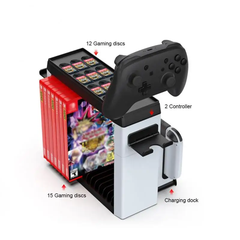 for Nintendo Switch Console Oled Organizer Holder Bracket Tower Display Accessory Storage Stand Game Disk Joycon Pro Controller