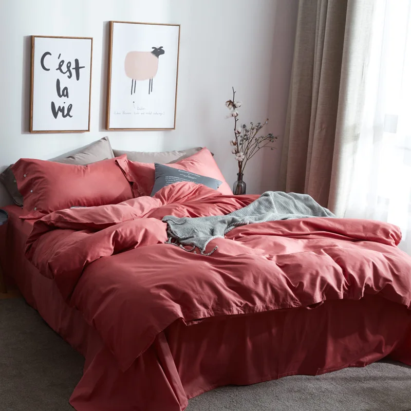 New Bedding Set Fashion house Simple bed cover sheet Pure Pillowcase Wavy stripes Home textile Family Bed Linens High Quality