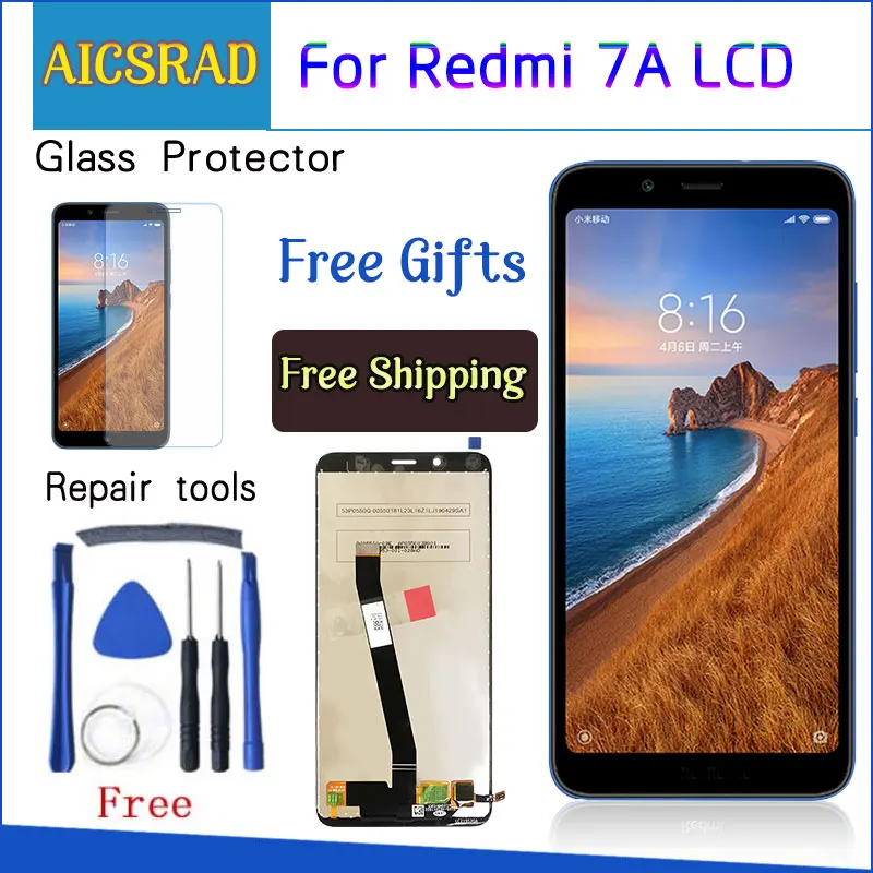 

For Xiaomi Redmi 7A LCD Display Touch Screen Digitizer Assembly with Frame replacement Repair Spare Parts with gift