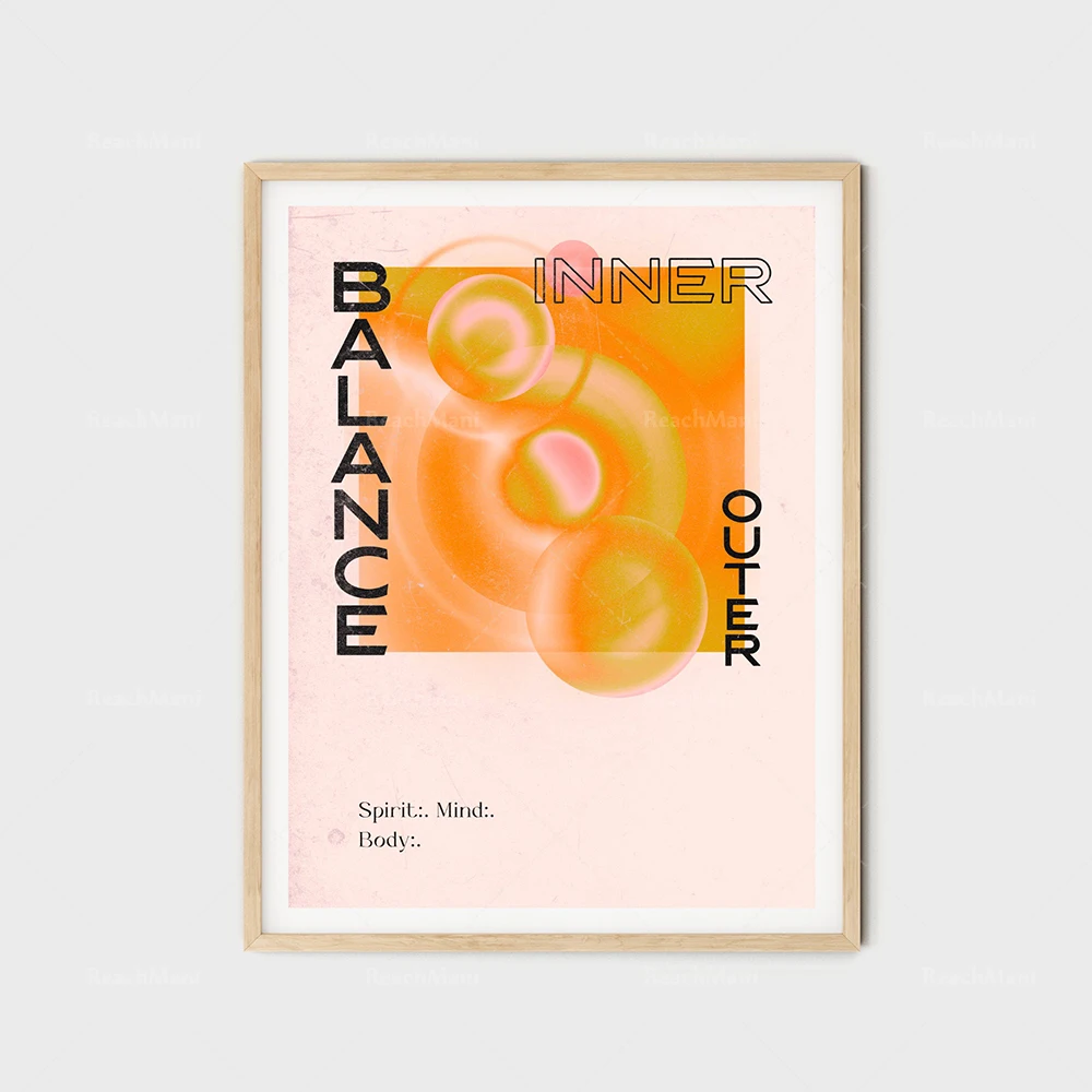 Affiche Halo, art dégradé, citation de pleine conscience, affiche psychédélique rétro, psychédélique rétro, décoration de la maison des années 70, décoration des années 70,