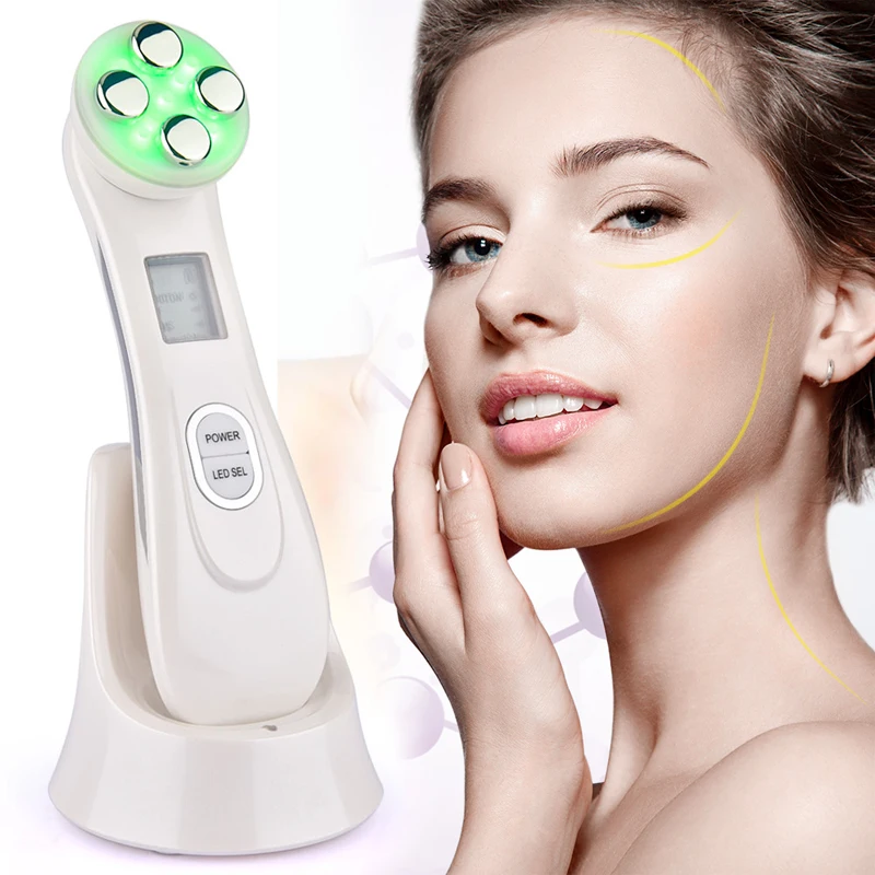 Facial Mesotherapy Electroporation RF Radio Frequency LED Photon Face Lifting Tighten Wrinkle Removal Skin Care Face Massager