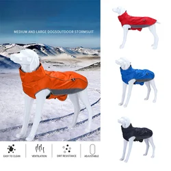 Autumn Winter Big Dog Clothes Warm Fleece Windproof Jacket for Medium Large Dogs Greyhound Weimaraner Pet Coat Clothing Outfit