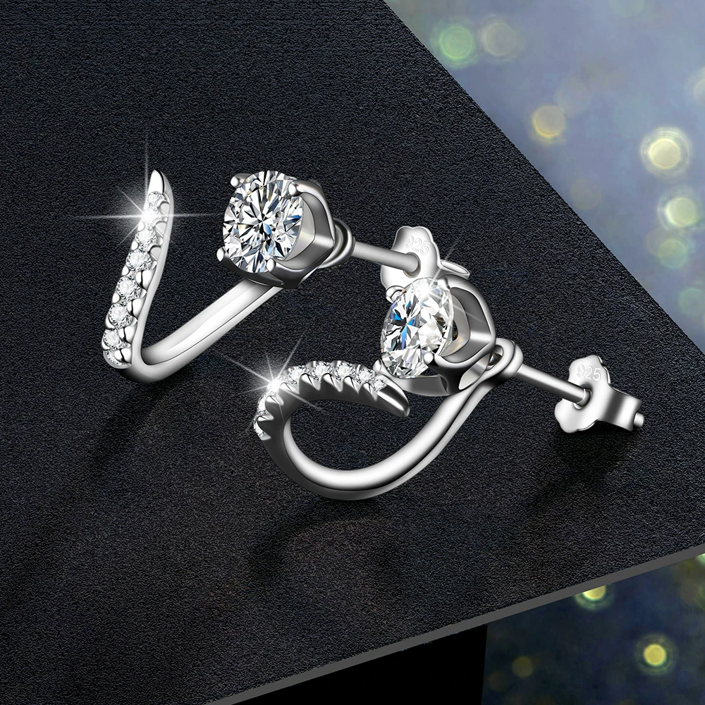 New Arrivals Moissanite Diamond Stud Earrings Sterling Silver Earrings Stud 925 Moissanite Earrings Engagement Jewelry for Women