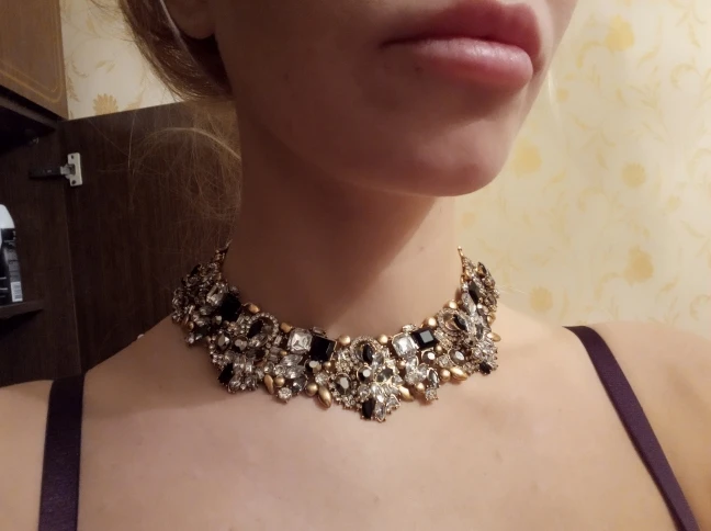 Vintage Statement Crystal Necklace Colorful Rhinestone Collar Choker Maxi Necklace for Women Wedding Fashion Accessories