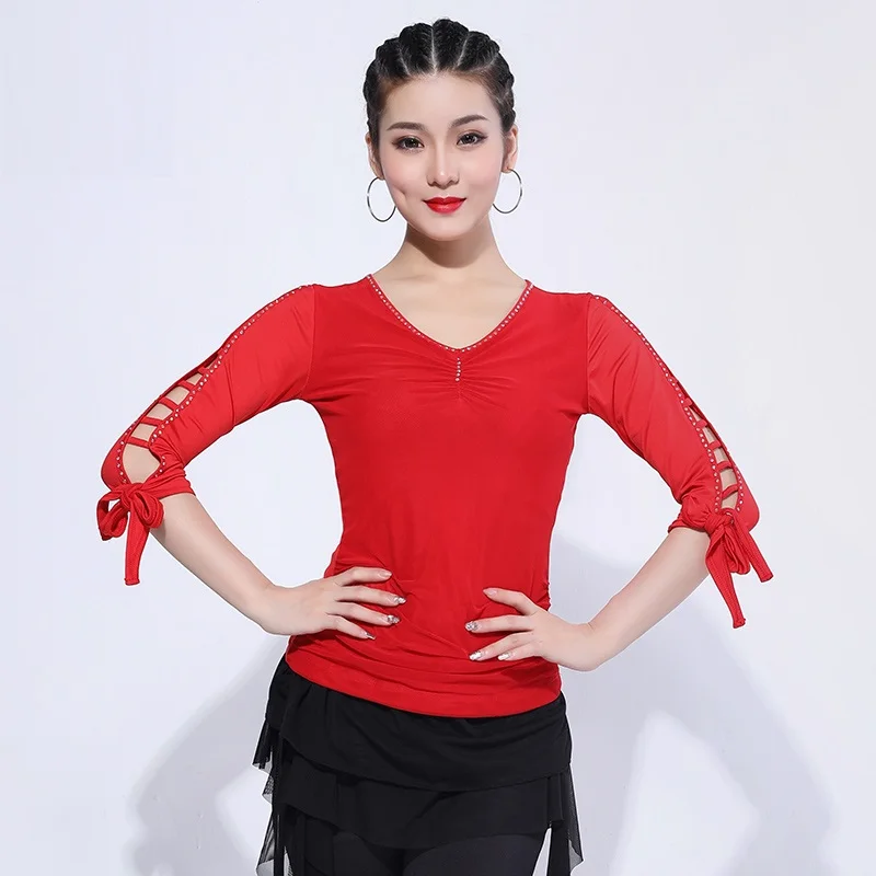 

H2645 Latin Dance Wear Tops Women Adult Practice Clothing Female Spring New Style Square Dance Professional Performance Costumes