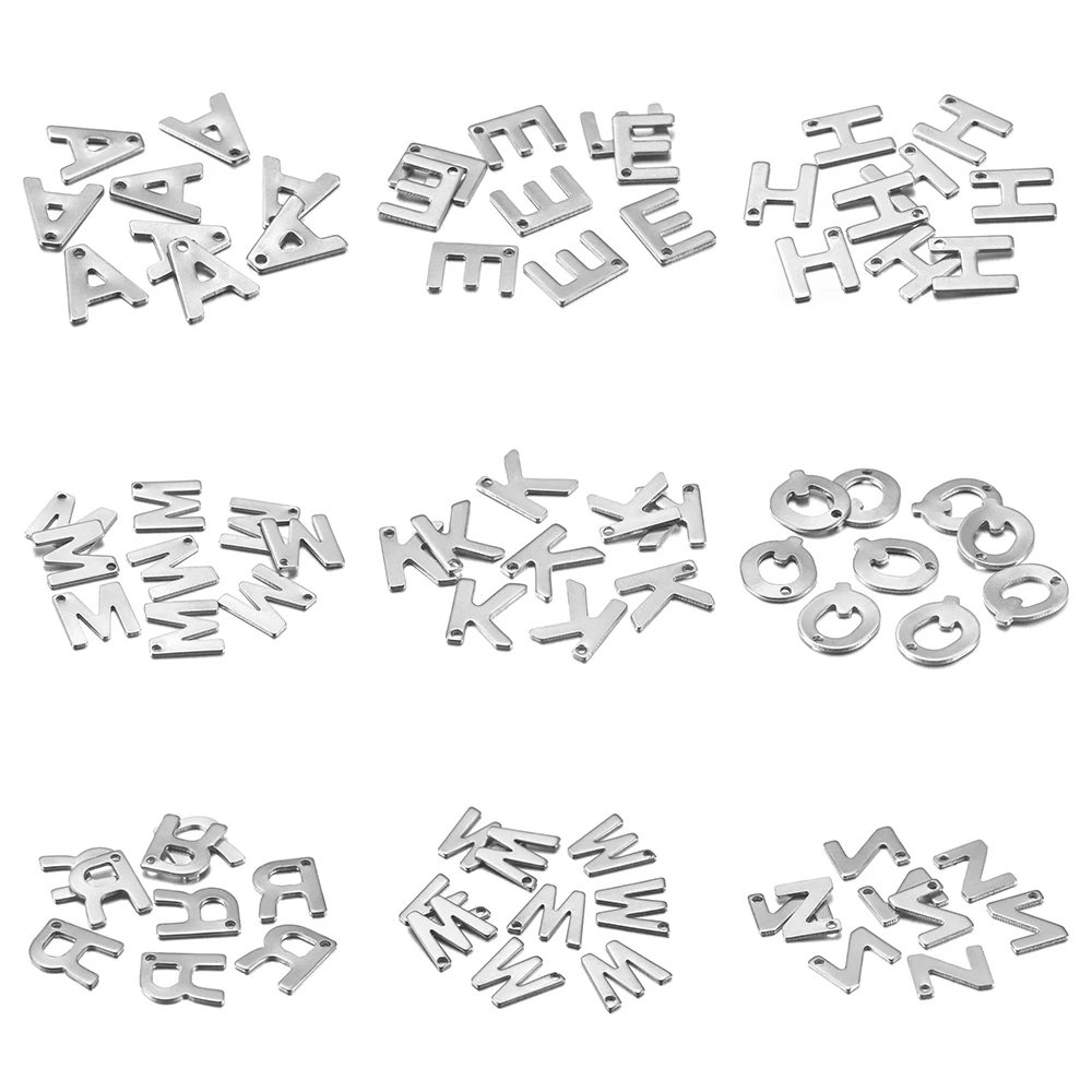 26/50pcs Stainless Steel A-Z Letter Pendant Alphabet Charms For Bracelet Earring For DIY Jewelry Handmade Pendant Jewelry Making