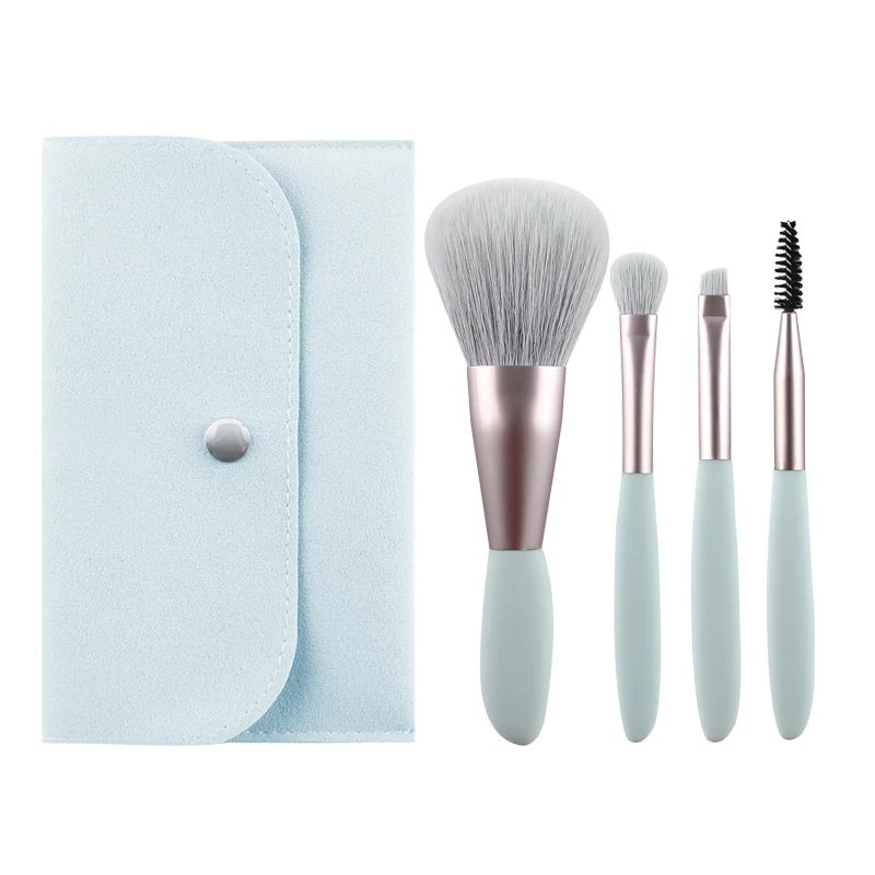 Zoreya 4pcs Makeup Brushes Set Travel Makeup Brushes Tool Set Summer Make Up Brush Mini  Blendidng Cosmetics Tool