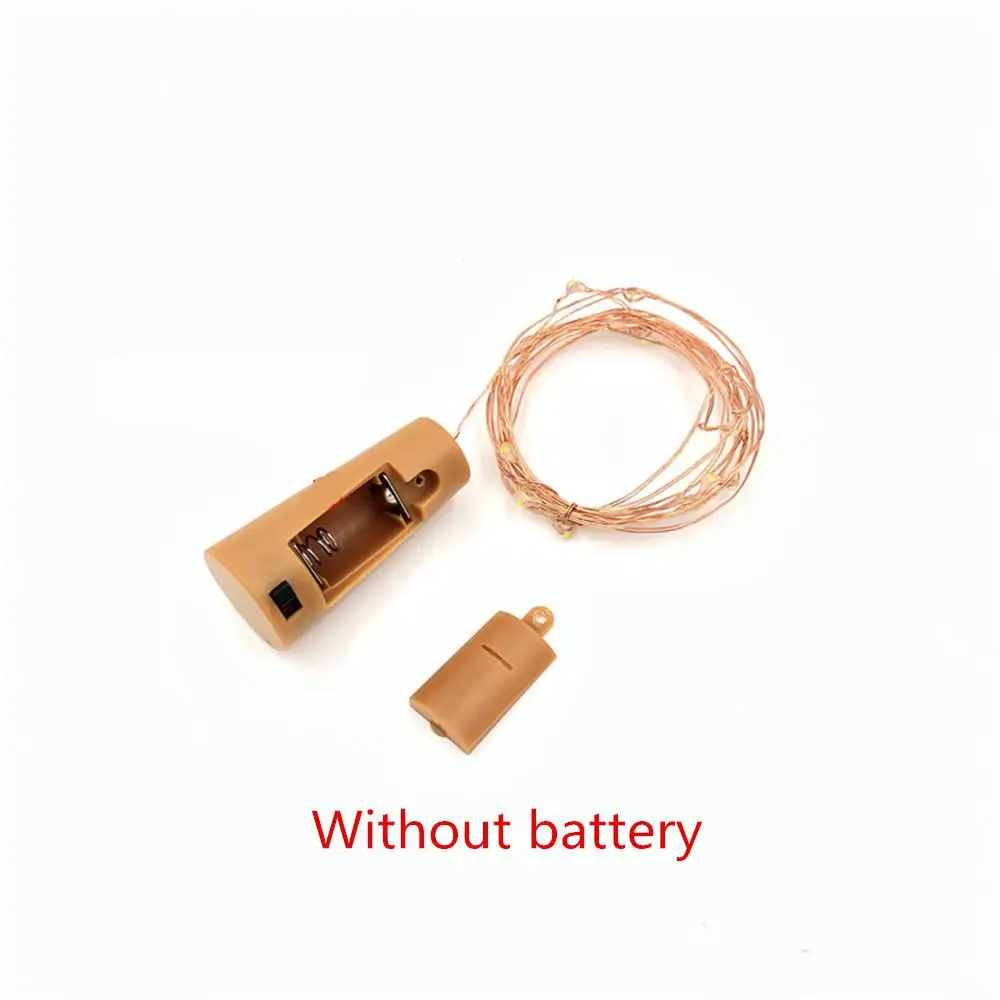 HiMISS 1M 10LEDs String Copper LED Waterproof Silver Wire Bottle Stopper String Light Not Including Battery