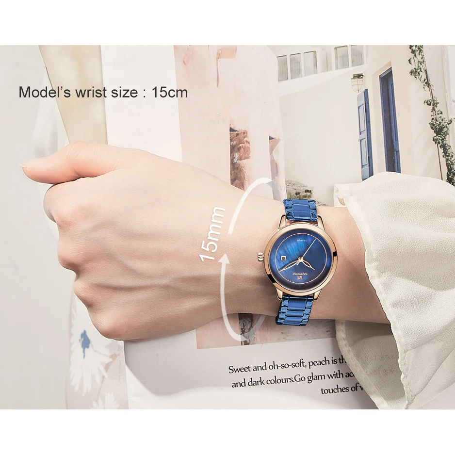 NAVIFORCE Bracelet Watch Women Brand Luxury Blue Stainless Steel Wristwatches Ladies Fashion Waterproof Date Dress Watches