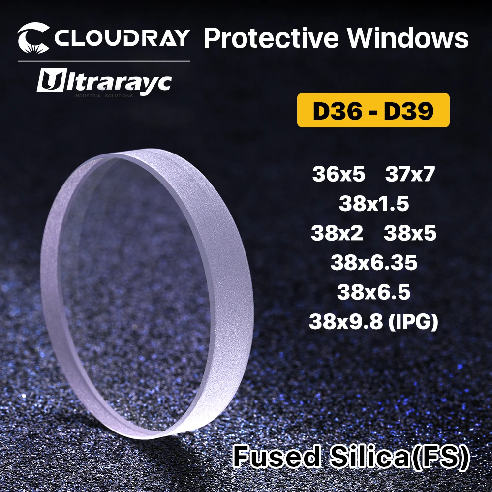 Ultrarayc-ventanas protectoras, D36-D39mm de cuarzo, sílice fundida para láser de fibra, 1064nm, P0595-58601