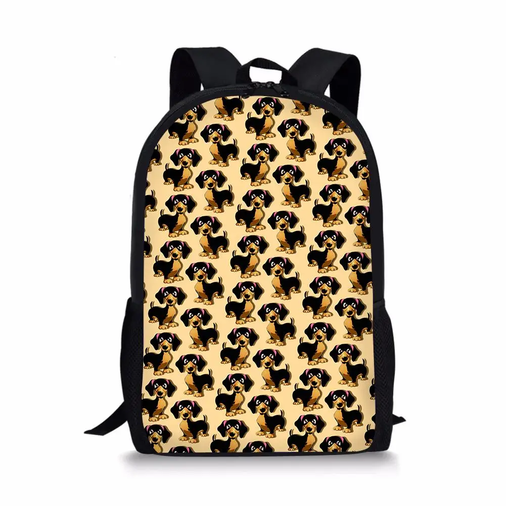 

Cute Dachshund Dog Printing Middle School Bags Backpack Schoolbag For Girls Boys Big Capacity Satchel Book Mochila Escolar 2021