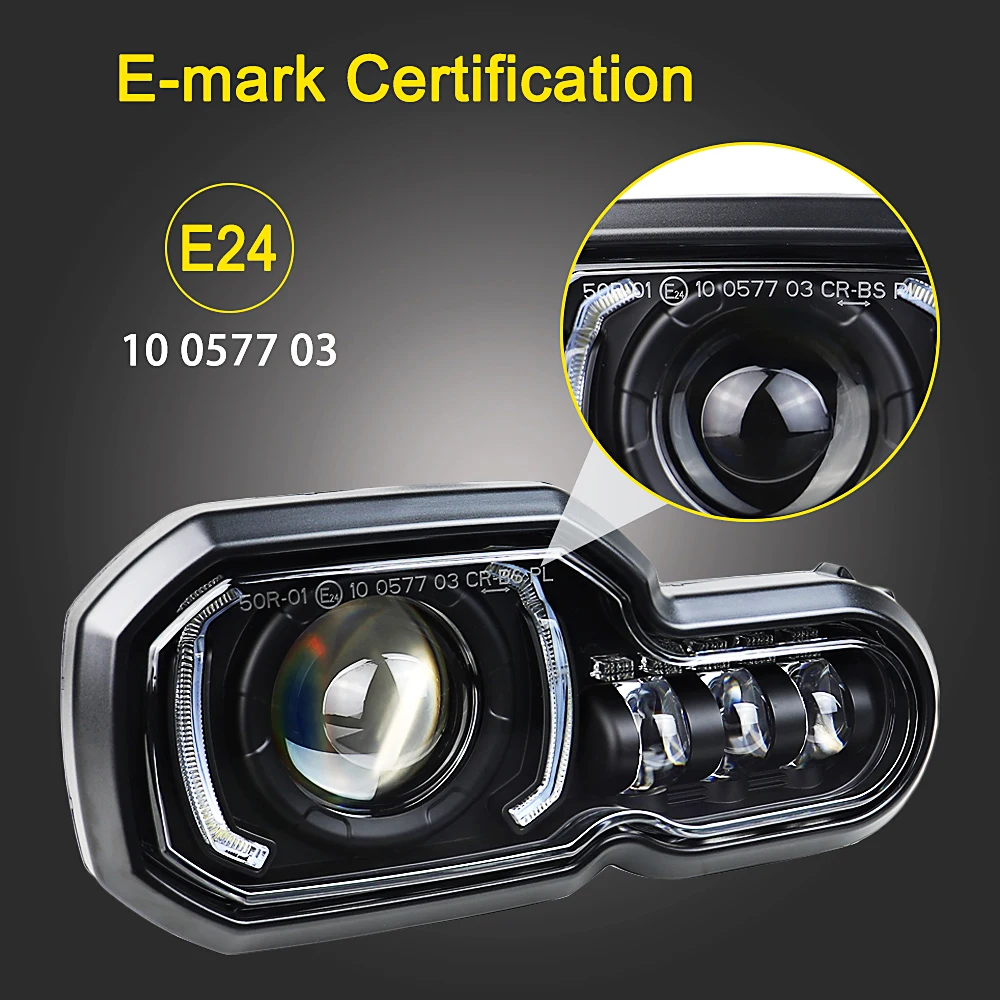LED Headlight for BMW F650GS/F700GS/F800GS F800ADV F800R High/Low Beam with DRL Assembly