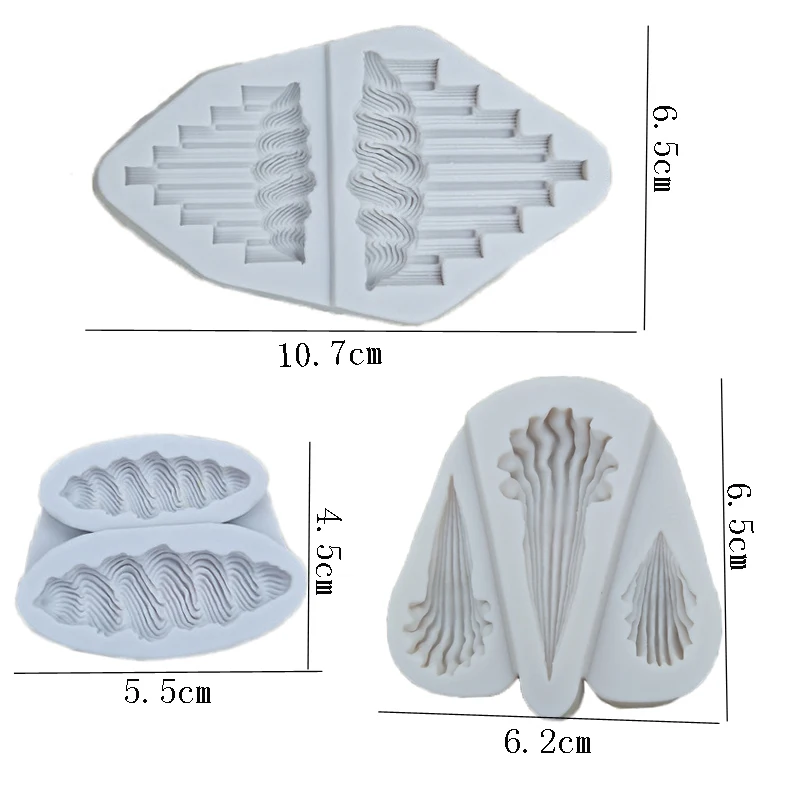 Sugar Frost Serrated Shell Border Molds Fondant Cake Decor Silicone Molds Sugarcrafts Chocolate Baking Tools Cakes Gumpaste Form