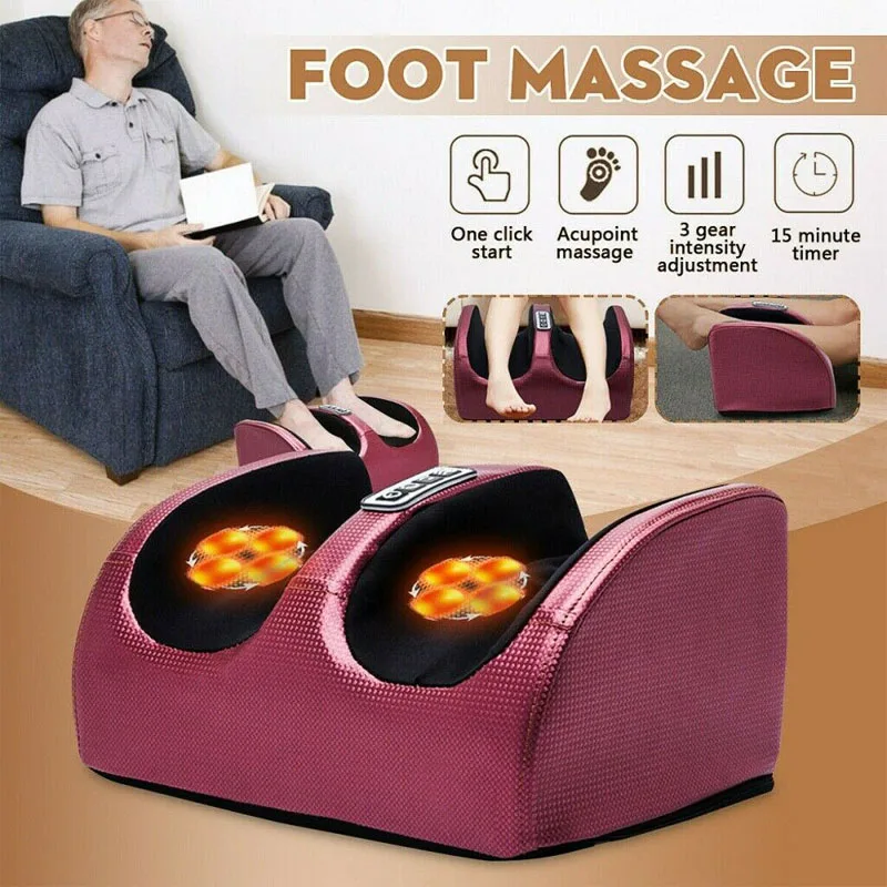 

Electric Foot Massager Kneading Deep Tissue Relax Heated Roll Legs Feet Relief Fatigue Foot Massage Machine EU/US/UK Plug