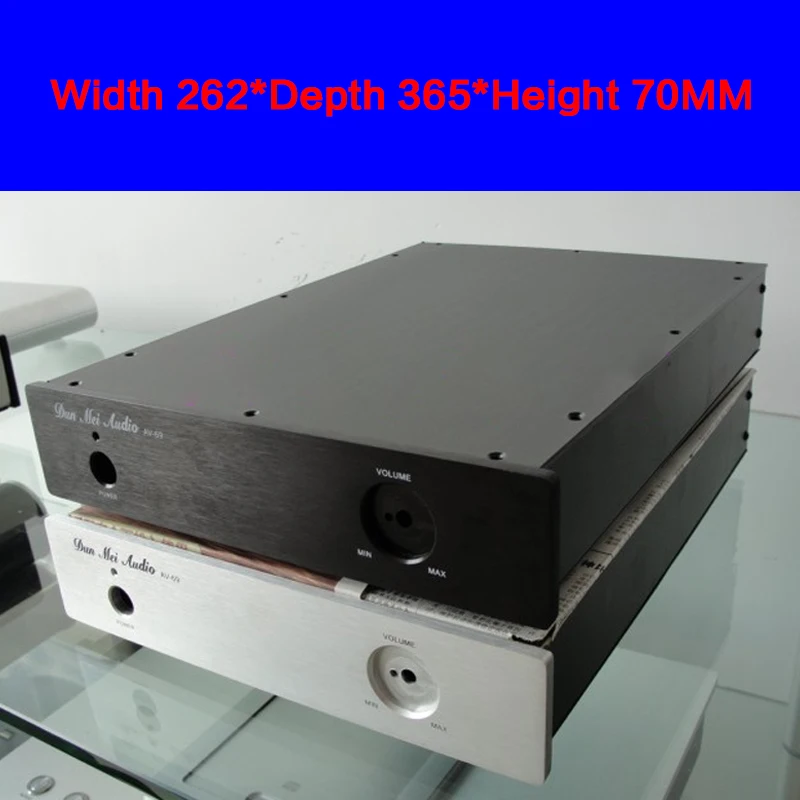 KYYSLB 262*365*70mm AV69 Tube Preamp Power Amplifier Chassis Box House DIY Enclosure with Feet Screws Amplifier Case Shell