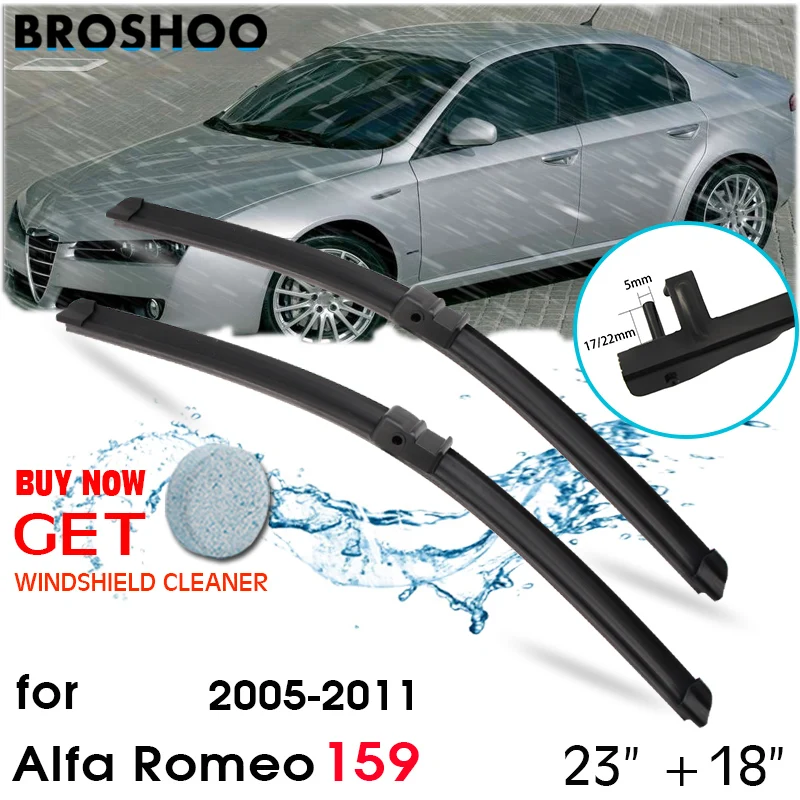 

Car Wiper Blade Front Window Windscreen Windshield Wipers Blades Side Pin Auto Accessories For Alfa Romeo 159 23"+18" 2005-2011