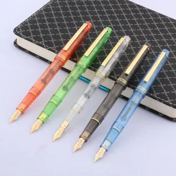 1Pc Fashion Popular Classic Rotation Twist Student Office Writing Golden Clip Plastic EF Nib Fountain Pen