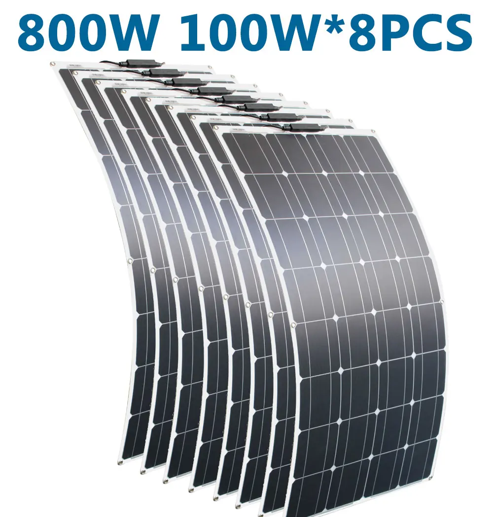 DGSUNLIGHT-Panel Solar portátil Flexible, placa de células monocristalinas de silicio, 100w, 200w, 12v, 18V, 800W