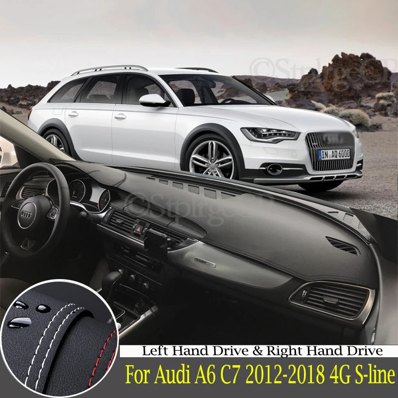 

High-quality leather instrument panel protection pad and light-proof pad for Audi A6 C7 2012-2018 S-line car styling accessories