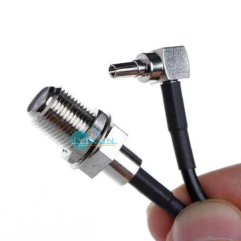 RF Spiral Cable Cord Connector F to CRC9 F Female to CRC9 Right Angle Crimp RG174 Spiral Cable 15cm New S18 Wholesale