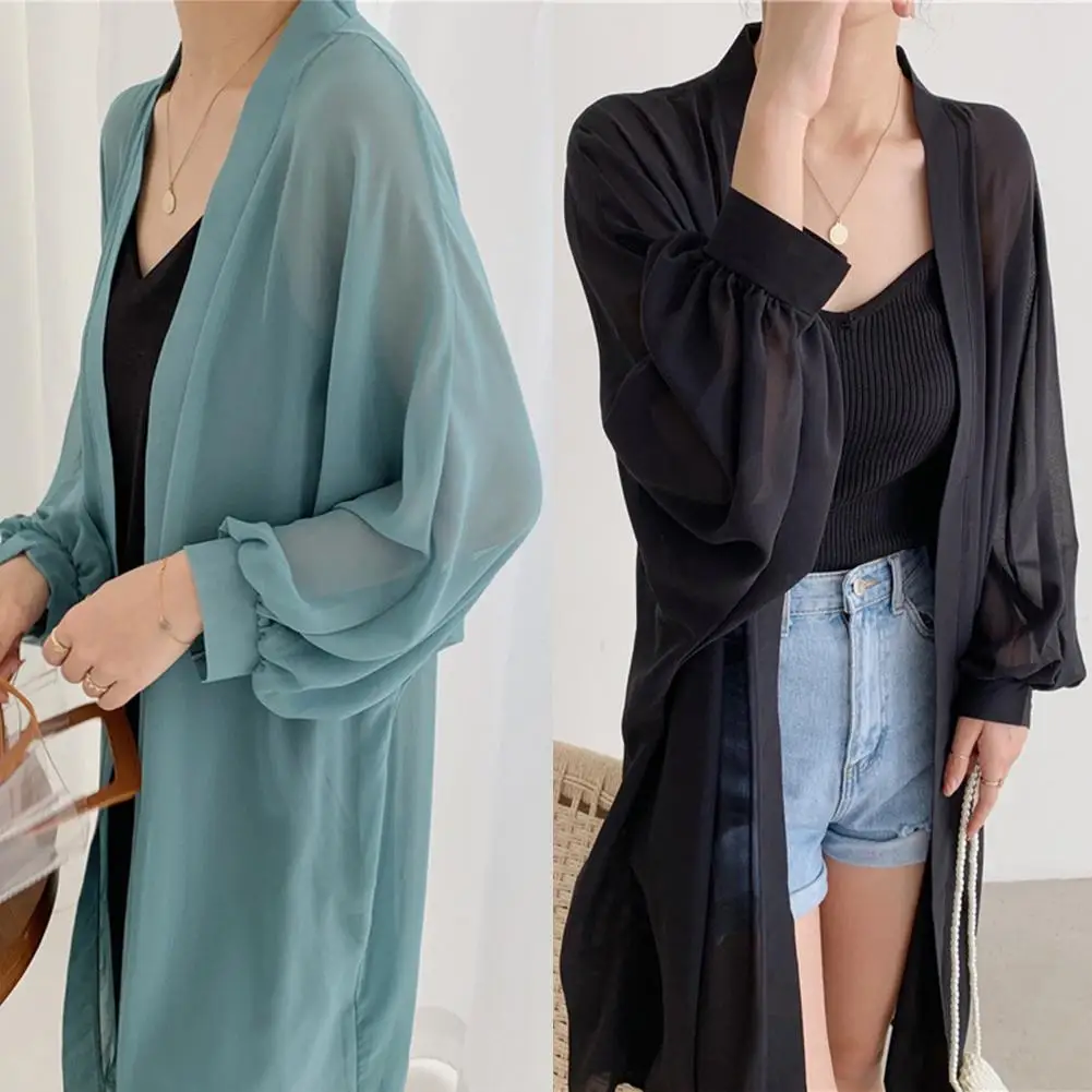 2020 Bohemian Summer Beach Wear Long Kimono Cardigan chiffon Tunic Women Tops Blouse Shirt Sarong plage