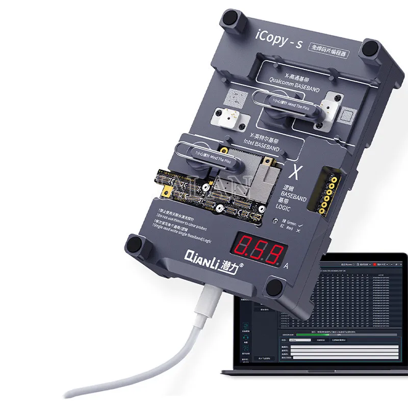 

Qianli icopy-s Programming tester For 6 6s 6p 6sp 7 7p 8 8p x xs xsmax baseband logic chip data edit read write no need welding