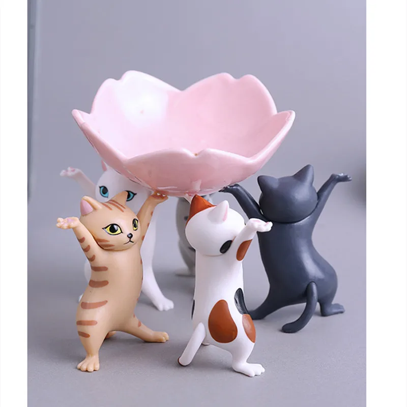 Animal Figure Dancing Cat Earphone Stand For AirPods Headset Bluetoot INS Penholder Desktop Display Stand Cute home Decoration