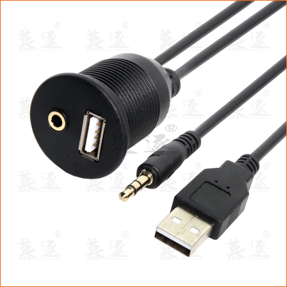 لوحة عدادات السيارة جبل 3.5 مللي متر USB 2.0 & 3.0 AUX المقبس تمديد كابل لوحة الرصاص 1 متر/2 متر