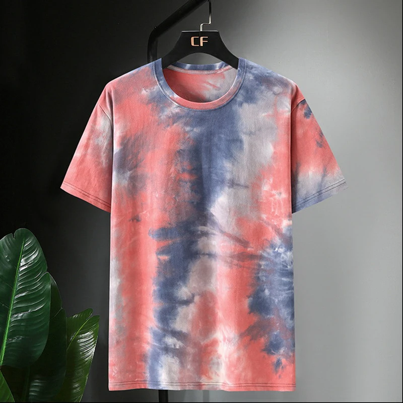 Oversize Tie Dye T-shirts Men Big Size Tops Tees Summer Hip Hop Casual Tie-Dye Tshirts Plus Size 9XL10XL Clothes Baggy HX466