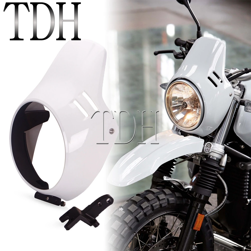 White Motorcycle Headlight Fairing Windshield For BMW R nineT Urban G/S Scrambler 2016-19 Front Light Mask Cowl Cover Protector