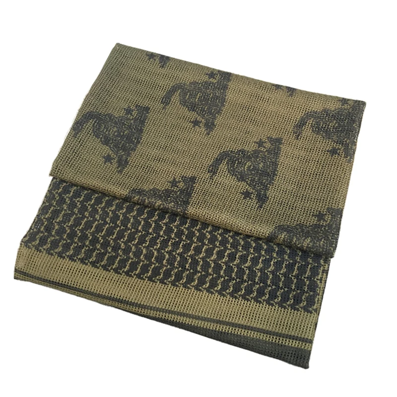 110X110cm Tactical Hiking Scarves Outdoor Army Arab Scarf Military Shemagh Hunting Sniper Face Veil Skull Pattern 2019 New