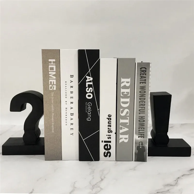 

Black Geometric Bookend Resin Craft Office Study Desktop Bookend for shelf Home Decoration Bookend Gift JSYS