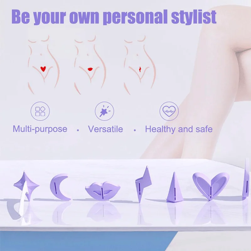 Female Pubic Hair Trimmer Shaver Shaving Stencil Set Bikini Privates Parts Hair Removal Mold Secret Intimate Shaping Tools