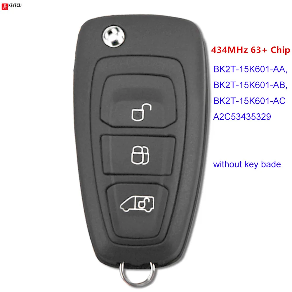 OEM for Ford Transit /Transit Custom 2014 2015 2016 Remote Key Fob BK2T-15K601-AA/ AB/ AC 434MHz 63+ Chip Without Key Blade