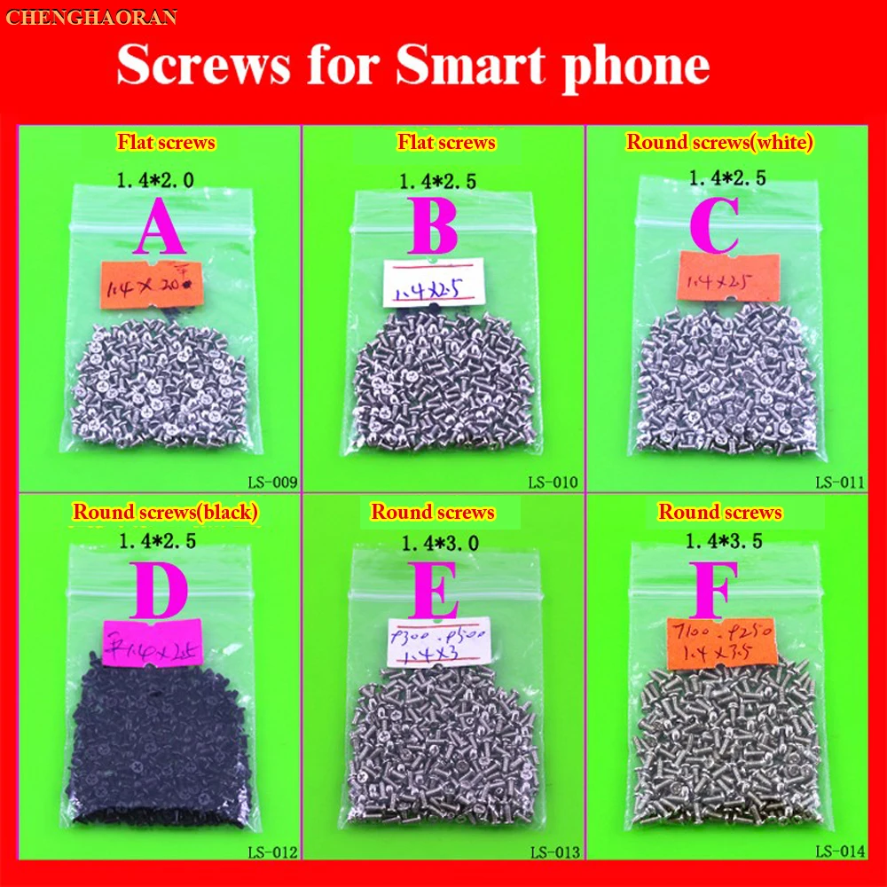 1.4 series 2.0 2.5 3.0 3.5 Full Set Screws for Antroid phone Smart phone chinese phone 1.4X2.0 2.5 3.0 3.5