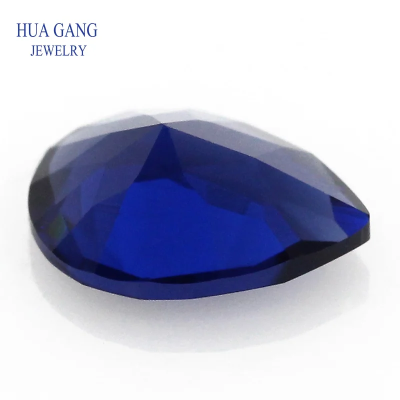 Size 2x3~15x20mm Pear Cut 34# Blue Stone Synthetic Nano Gemstone Stone For jewelry Wholesale