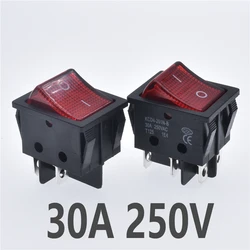 Special for Eelding Machine 30A 250V ON-OFF High Current KCD4 22*29 Red Copper Rocker Power Switch 4Pin Button Electrical Access