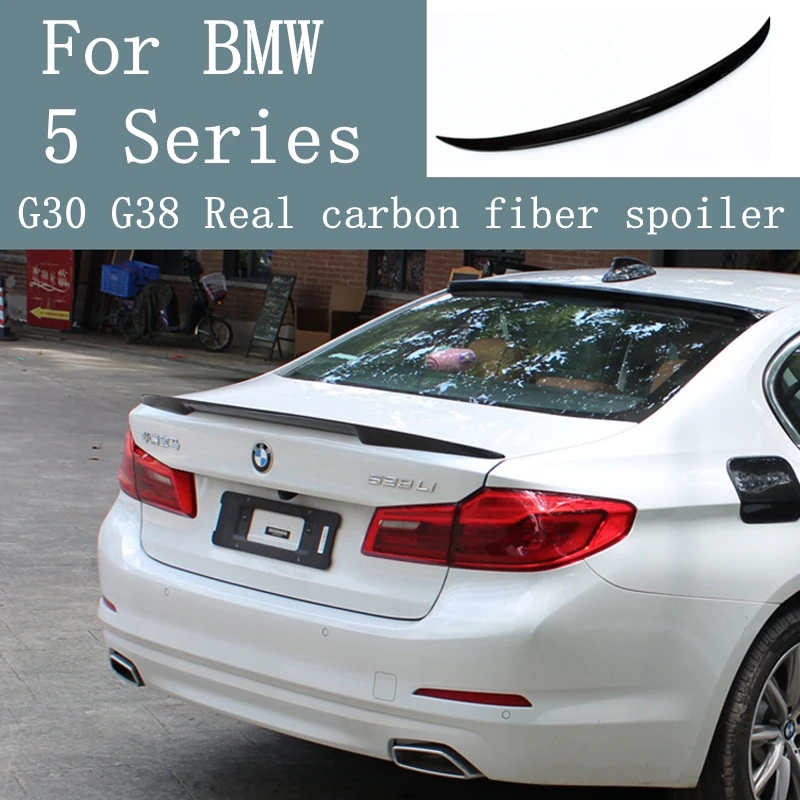 

For BMW 5 Series G30 G38 spoiler 2018-2020 year rear wing P style Sport body kit Accessories real carbon fiber black