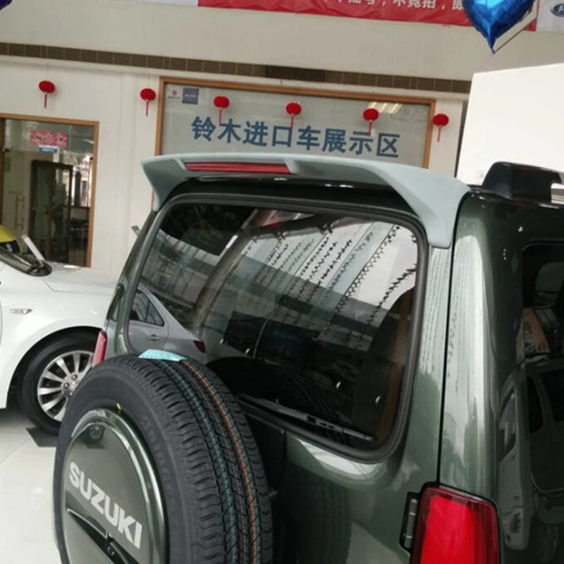 for Suzuki jimny spoiler with LED light High Quality ABS Material Car Rear Wing Spoiler Primer Color 2007-2016