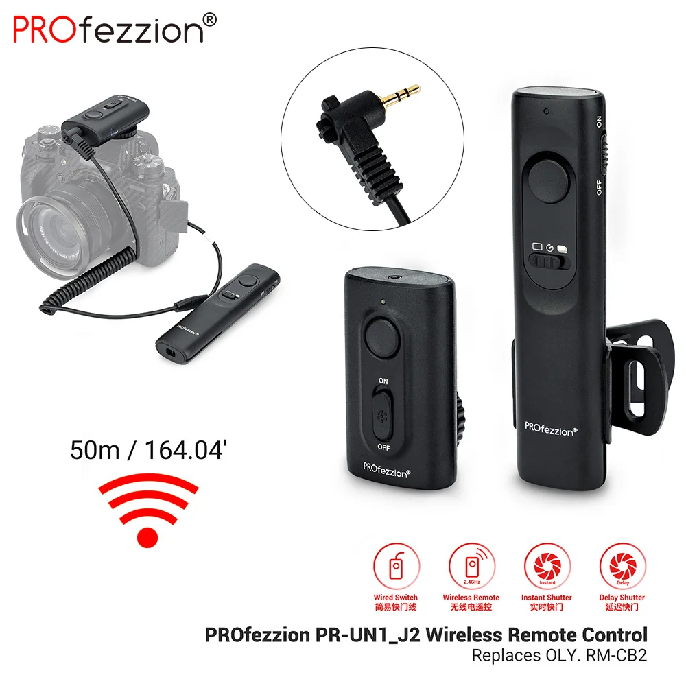 RM-CB2 Wireless Remote Control Shutter Release for Olympus OM-1, OMD EM1 Mark III, OMD EM1 Mark II, OMD EM1X, OMD EM5 Mark III